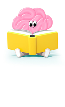 책을 보고 있는 뇌 이미지